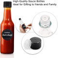 3oz 90ml 250ml clear glass shoyu soy bottle hot sauce bottles with screw lid